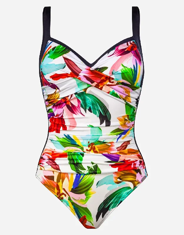 Floral Rainbows Twist Front Swimsuit