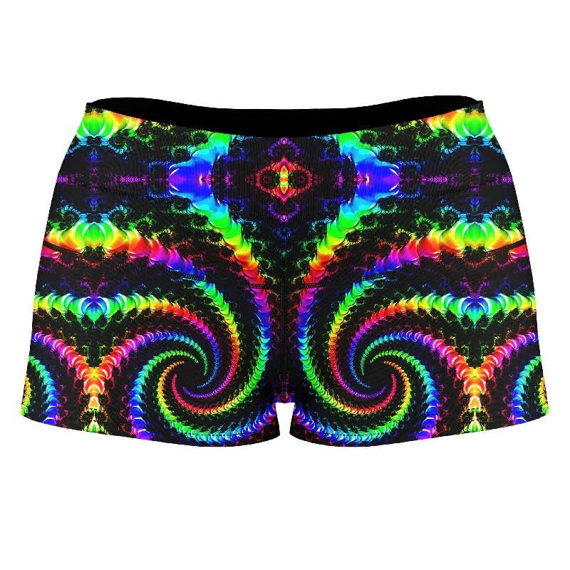 Fractaled Vision High-Waisted Women's Shorts