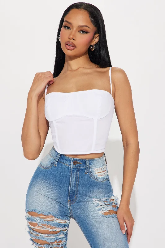 Fresh Air Poplin Corset Top - White