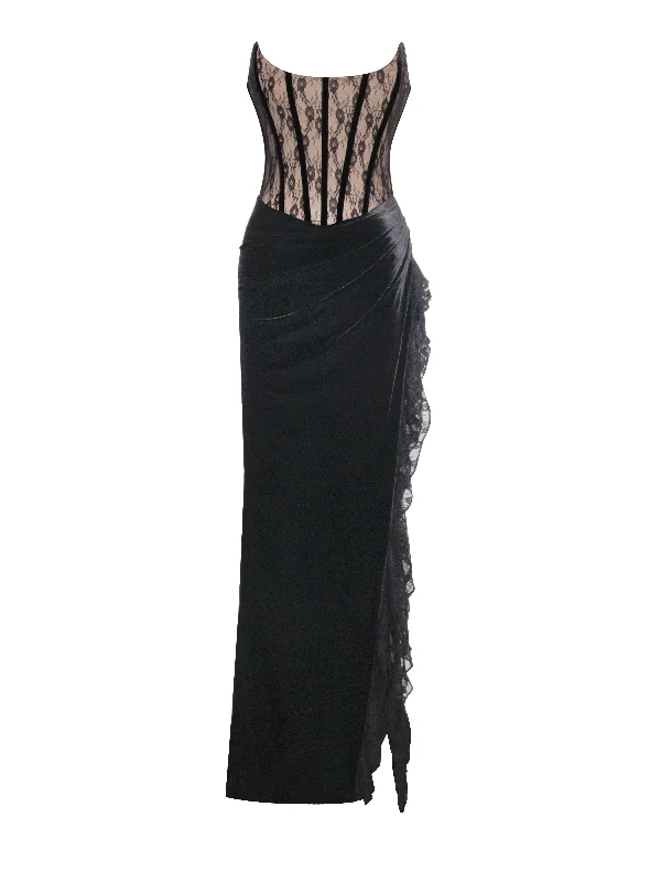 gaia-black-lace-velvet-corset-side-slit-dress