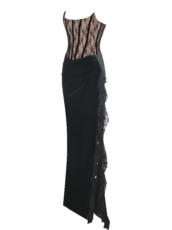 gaia-black-lace-velvet-corset-side-slit-dress