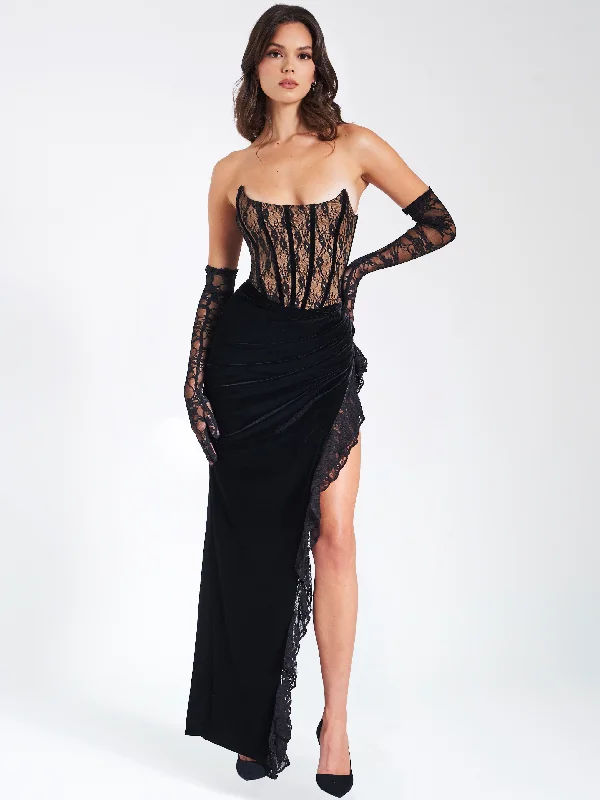 gaia-black-lace-velvet-corset-side-slit-dress