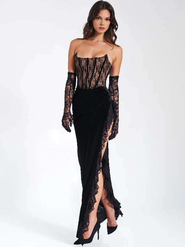 gaia-black-lace-velvet-corset-side-slit-dress