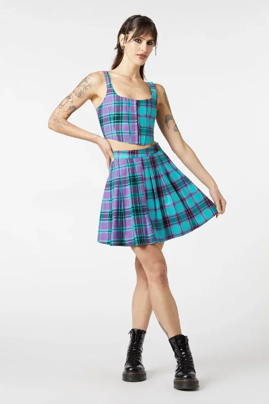 grinning-tartan-pleated-skirt