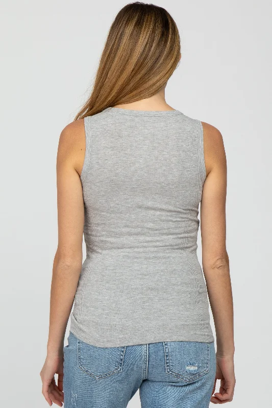 heather-grey-ribbed-button-front-maternity-tank-top-1