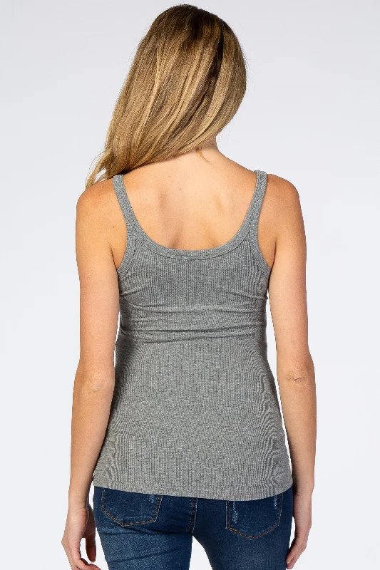 heather-grey-ribbed-maternity-tank-top