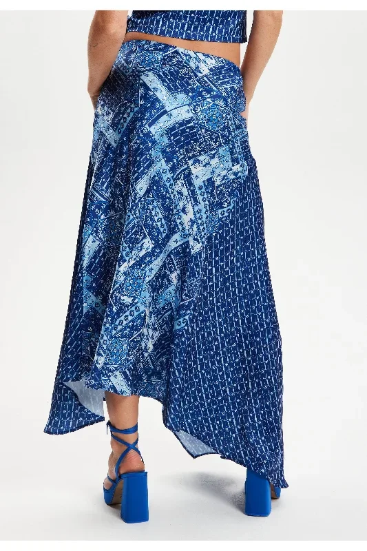 liquorish-scarf-print-asymmetric-skirt