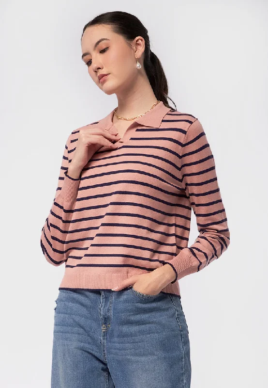 Long Sleeve Stripe Polo Shirt