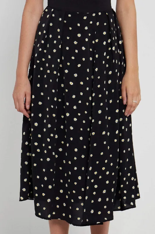 love-sunshine-black-daisy-printed-side-slit-pleated-midi-skirt