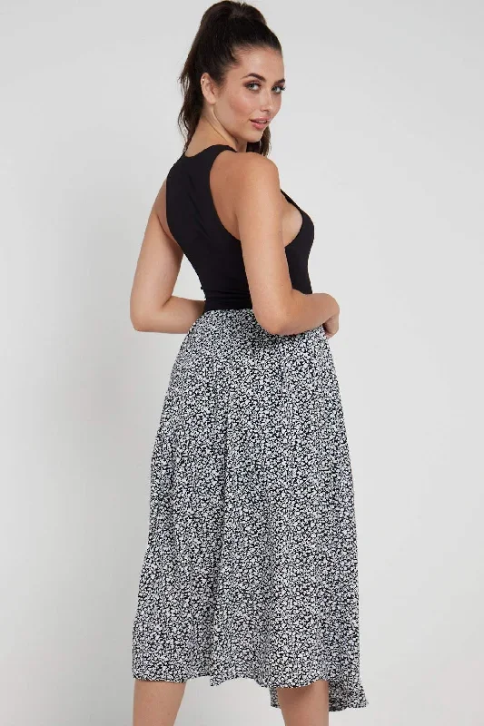 love-sunshine-black-ditsy-printed-side-slit-pleated-midi-skirt