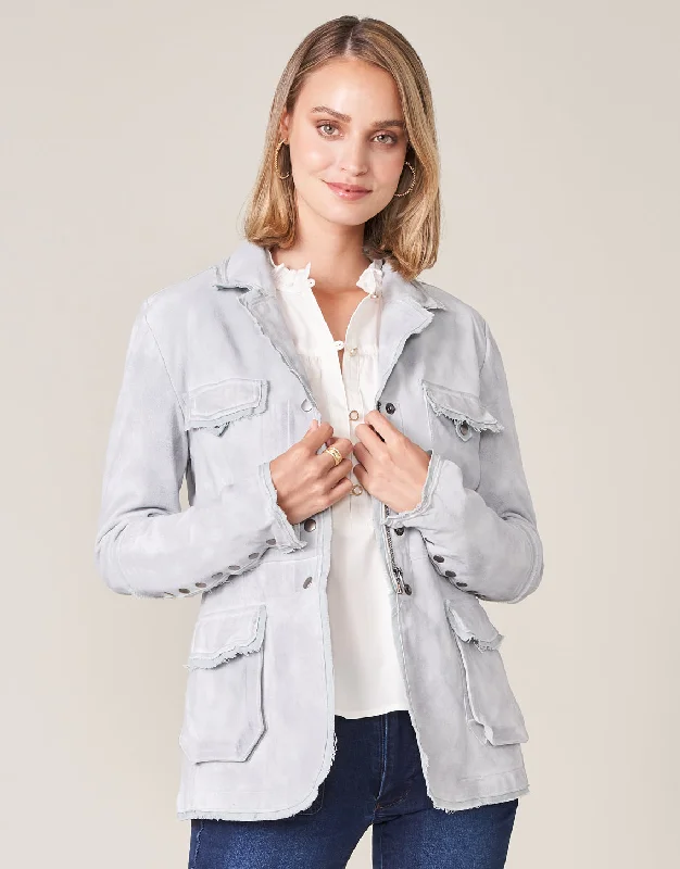 Meryl Waxed Suede Jacket Cloud