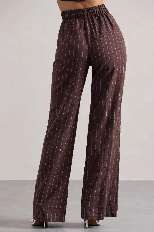 missed-out-chocolate-brown-pinstripe-wide-leg-trousers-cl132257067