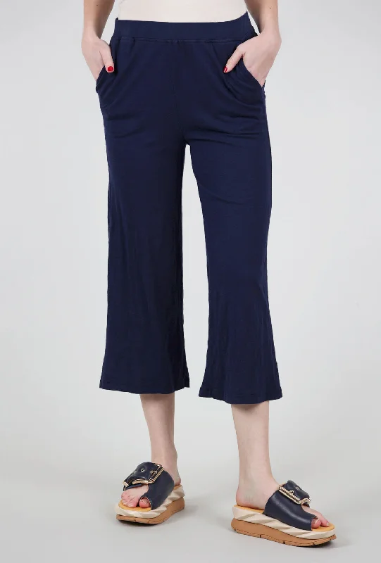 Wide Leg Crop Pants, Navy