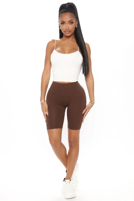 Natalee Biker Shorts - Chocolate