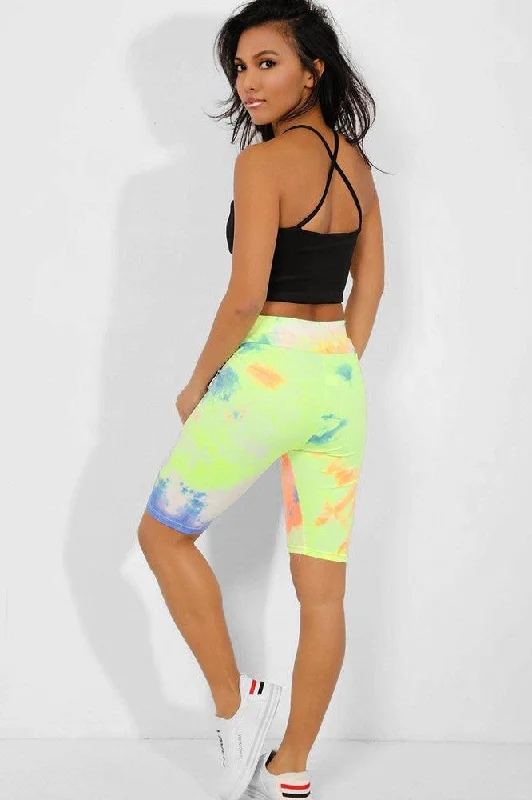 neon-yellow-tie-dye-high-waisted-cycling-shorts