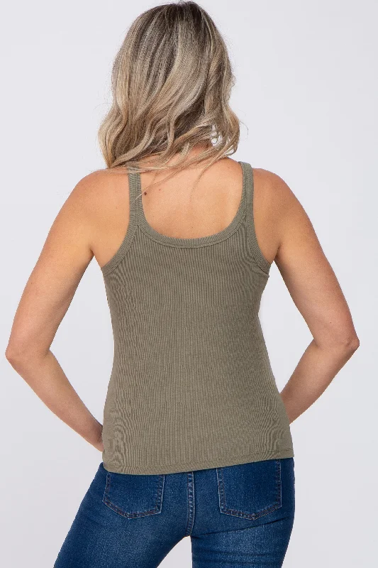 olive-ribbed-maternity-tank-top