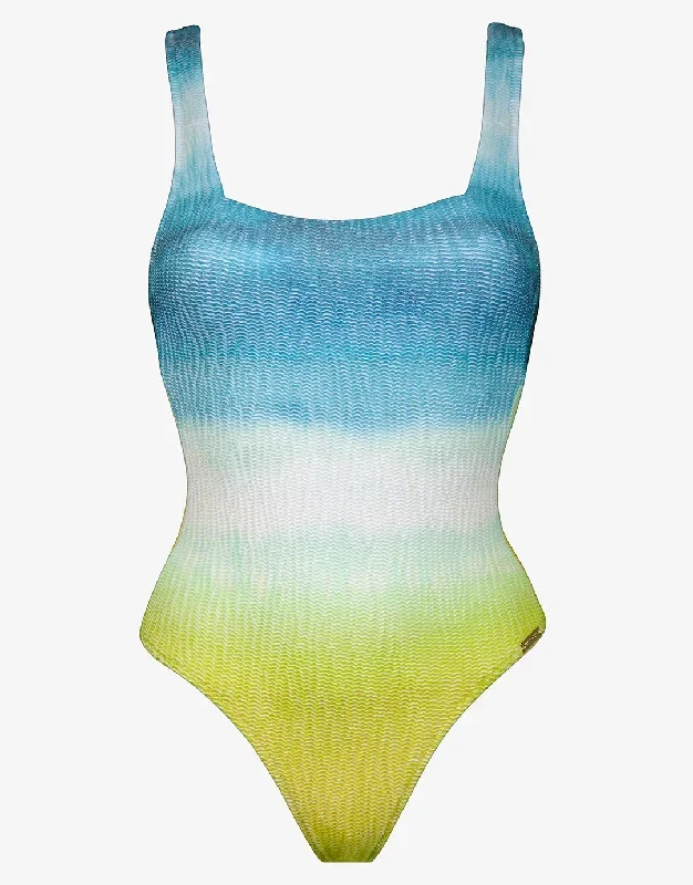 Ombre Flow Swimsuit - Aqua Shades