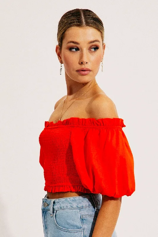 orange-shirred-top-volume-short-sleeve-crop-linen-blend-wc1493-38w