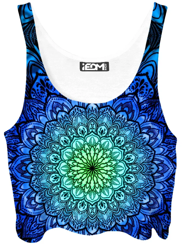 Ornate Mandala Blue Crop Top