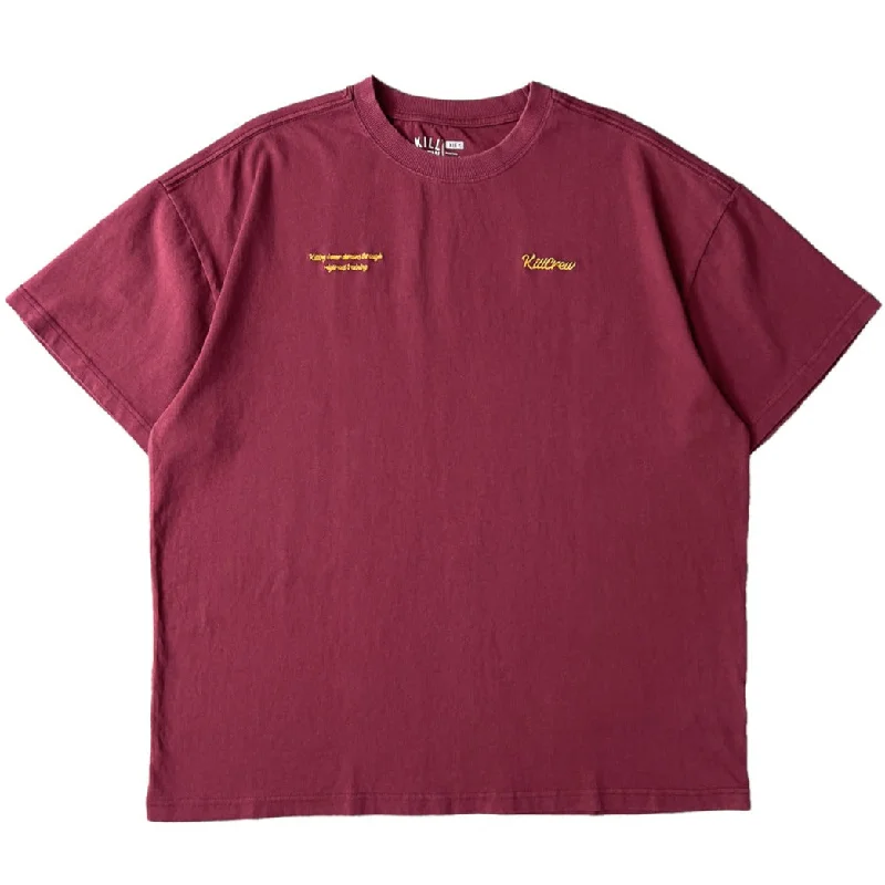 OVERSIZED LUX SCRIPT T-SHIRT - RED / YELLOW