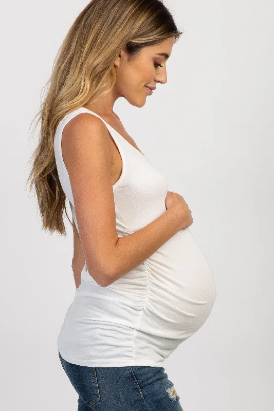 pinkblush-ivory-ruched-maternity-tank-top