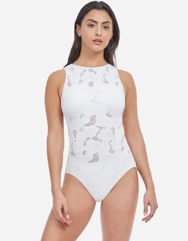 Profile Late Bloomer High Neck Swimsuit - White