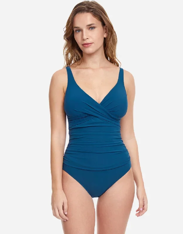 Profile Tutti Frutti V Neck Swimsuit - Petrol