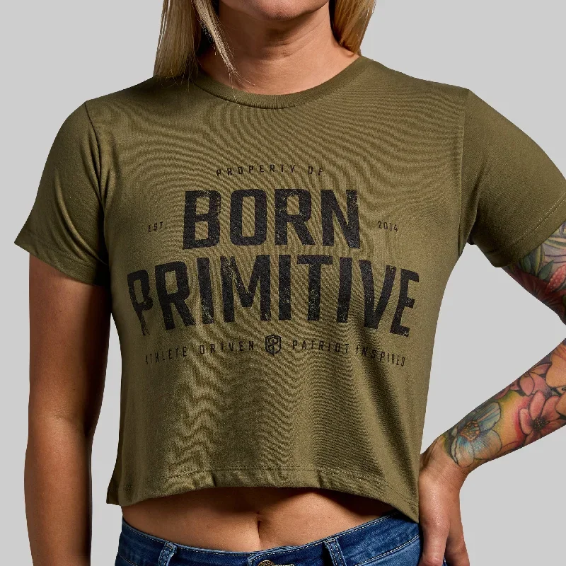 property-of-born-primitive-crop-tee-tactical-green