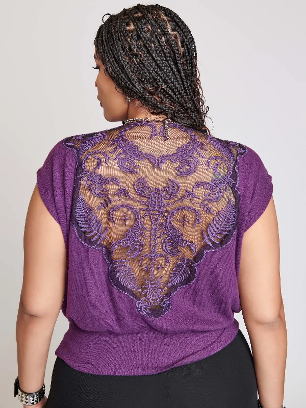 Scorpion Embroidered Blouson Top