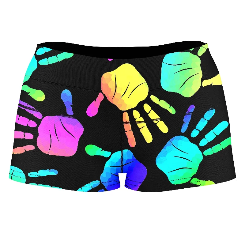 Rave Hands High-Waisted Women's Shorts