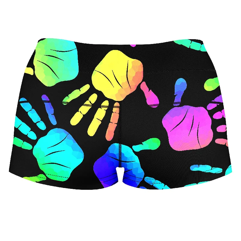 rave-hands-high-waisted-womens-shorts