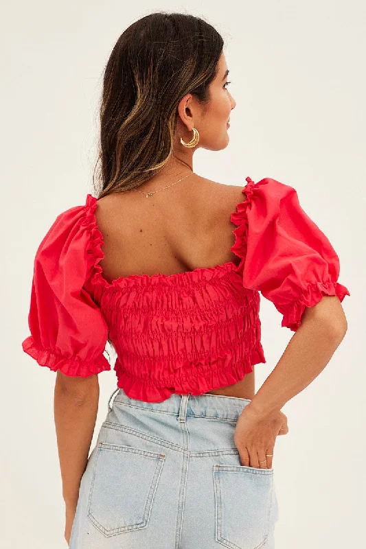 red-crop-top-short-sleeve-square-neck-linen-blend-wc1045bx-47wb