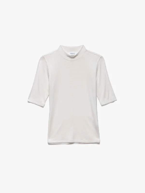 Refined Rib Mock Neck -- Off White