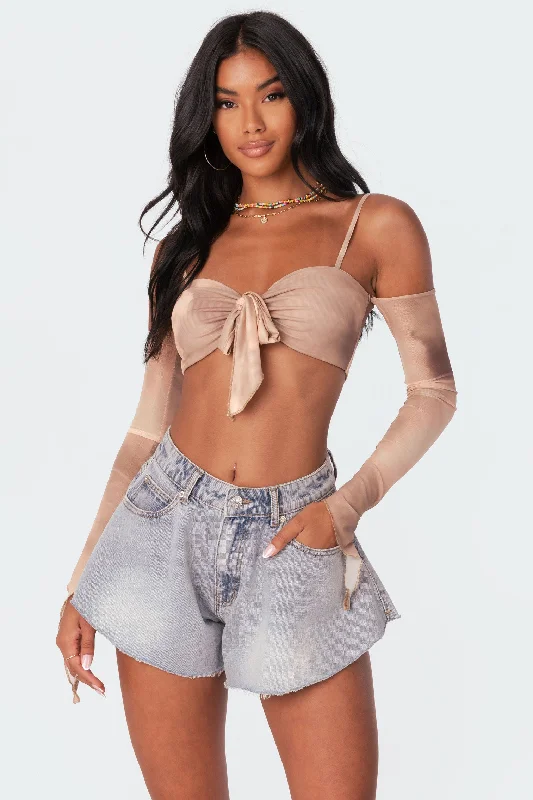 Mesh Tie-Dye Crop Top