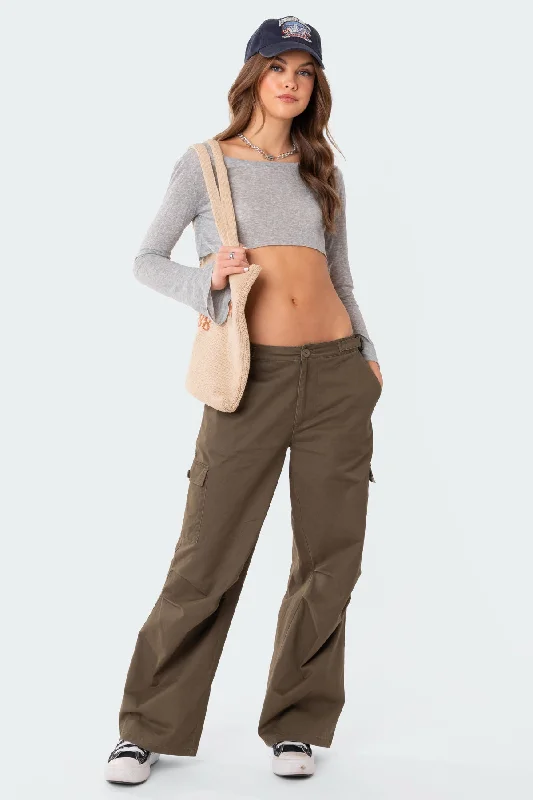 Zahara Low-Rise Oversized Cargo Pants