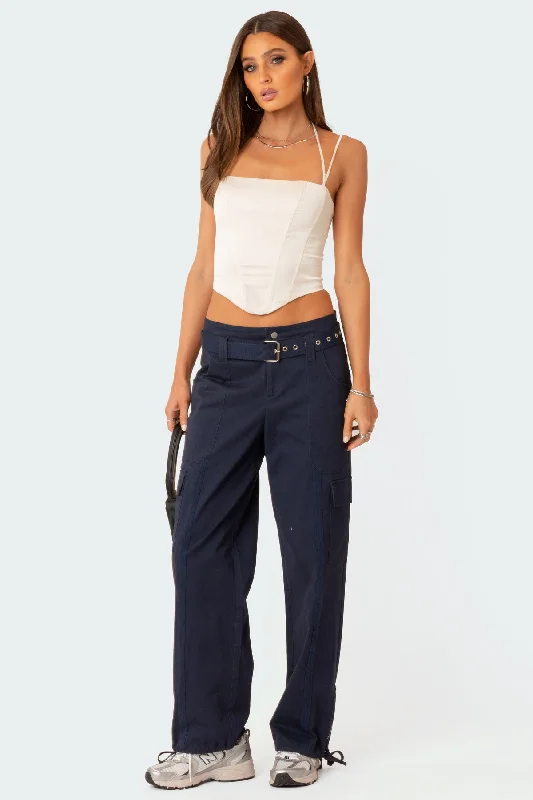 Manuel Low Rise Belted Cargo Pants