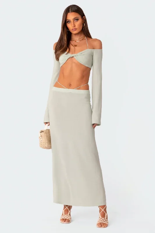 Celeste Low Rise Strap Maxi Skirt