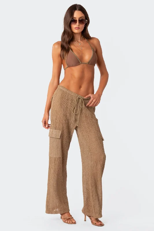 Ines Crochet Low Rise Cargo Pants