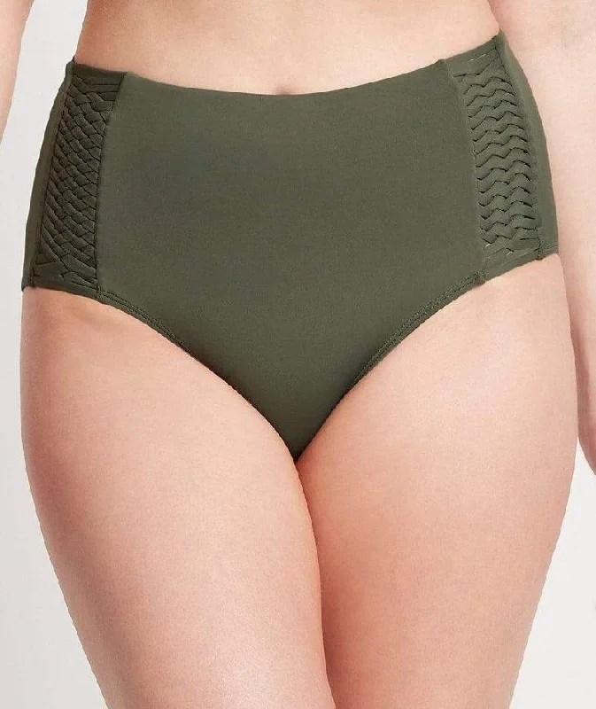 Sea Level Bella High Waist Bikini Brief - Khaki