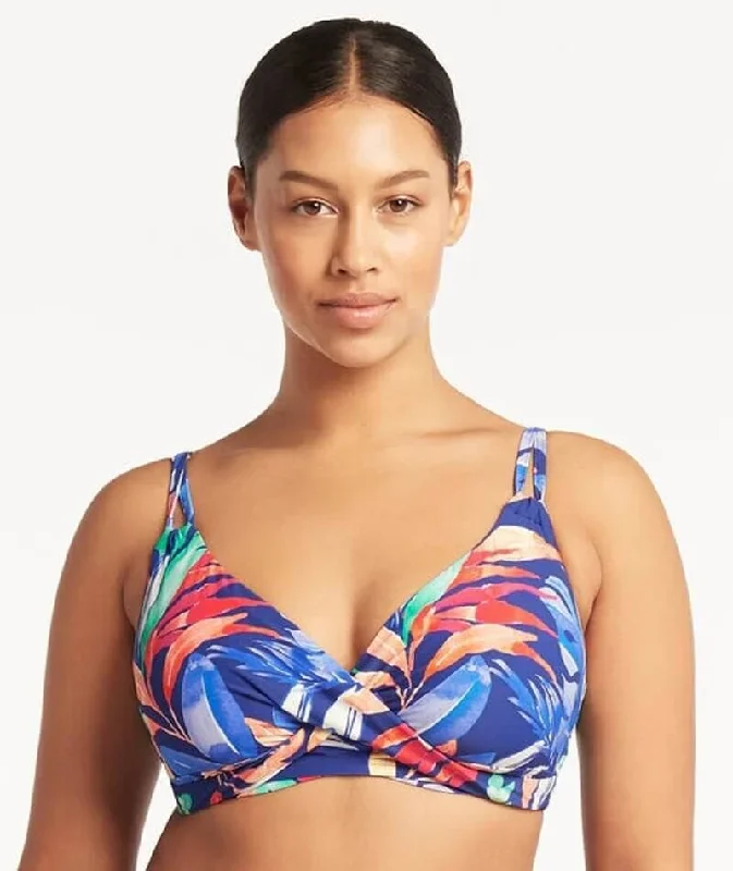 Sea Level Cabana Twist Front DD-E Cup Bikini Top - Royal