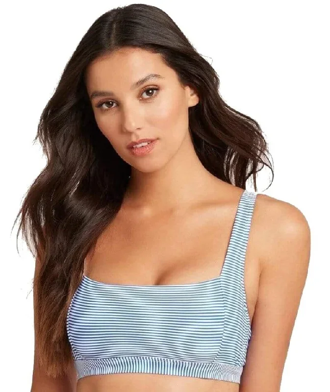 Sea Level Positano Stripe Square Neck Bikini Top - Azure