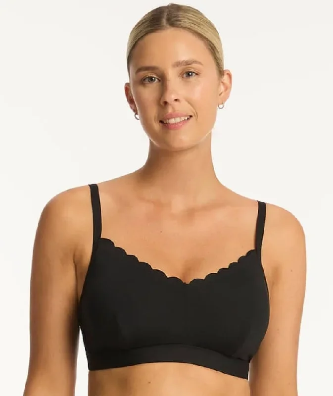 Sea Level Scallop DD-E Cup Bralette - Black