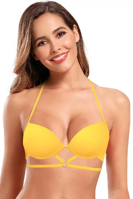 Halter Tie Front Underwire Bikini Top