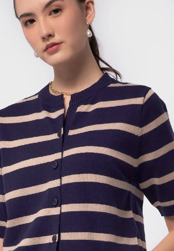 short-sleeve-stripes-knit-top-24e085-navy