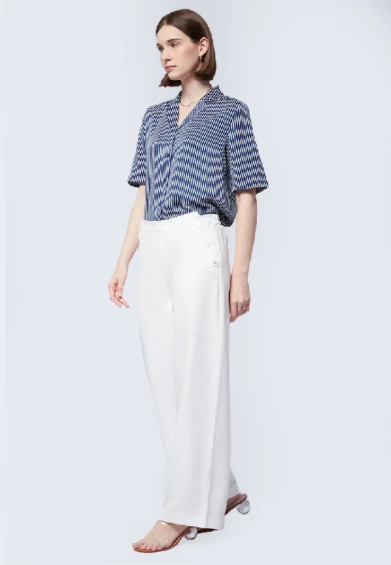 Side Button Palazzo Pants