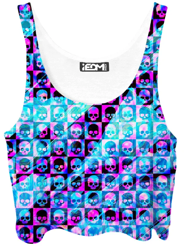 Skull Fam Blue Crop Top