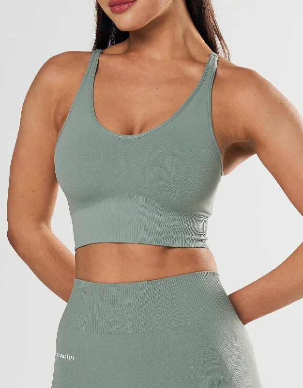 Seamless Strappy Crop - Blue