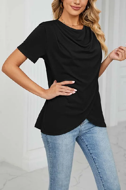 something-casual-cowl-neck-wrap-t-shirt