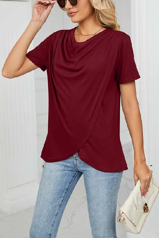 something-casual-cowl-neck-wrap-t-shirt