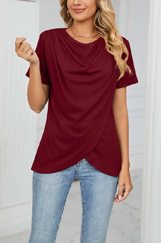 something-casual-cowl-neck-wrap-t-shirt